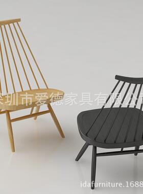 格木休椅闲椅26513子水曲柳北欧实简约风子样板房售楼处椅子