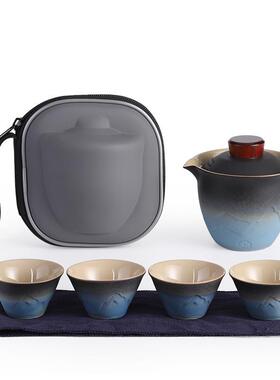 日式户外游便携旅行茶具套42116装具一壶四杯高快客杯档泡茶旅log
