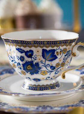 青下陶瓷午茶花杯碟41009英式骨瓷咖啡杯套装欧式茶具意茶式红家