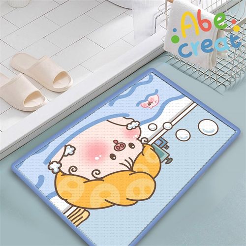 猪满分泡泡浴室硅藻泥吸水地垫 必易速干加厚防潮防滑浴室方形浅