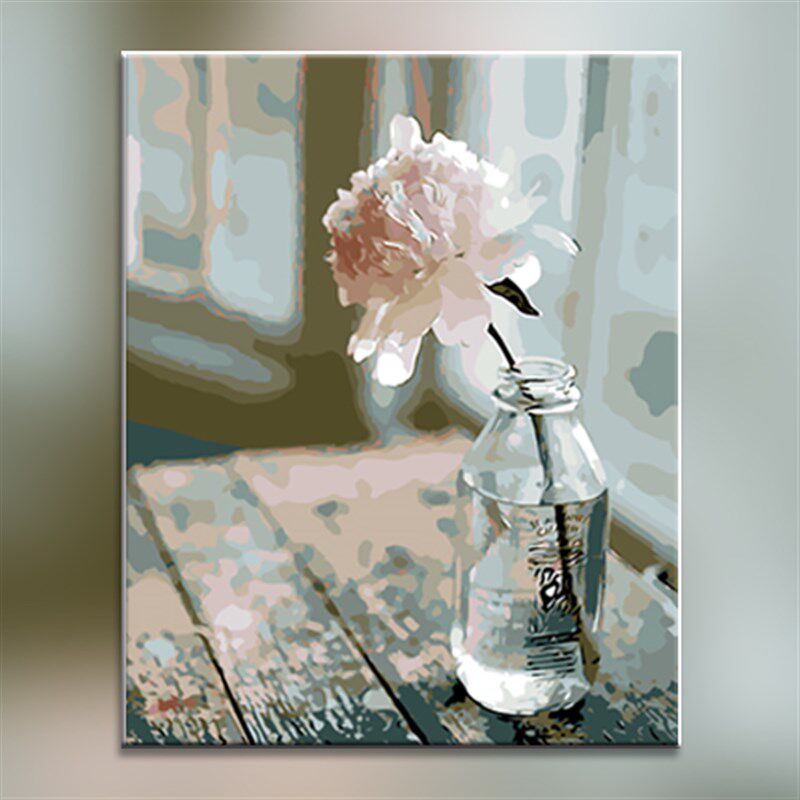 插花瓶DIY手工自绘数字油画油彩画小清新装饰画静物花卉风景画