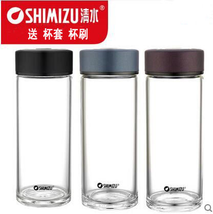 SHIMIZU/清水玻璃杯子商务办公泡茶玻璃杯 单层加厚透明水晶杯子图片