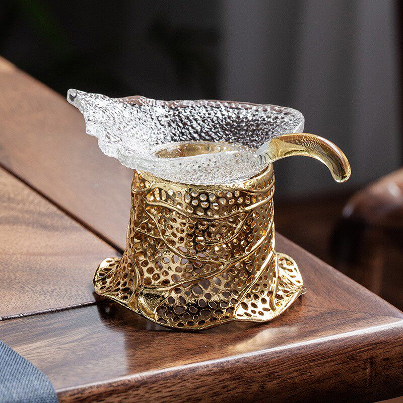 玻璃茶滤超细荷叶茶漏公道杯泡茶茶器茶叶过滤网漏斗功夫茶具套装