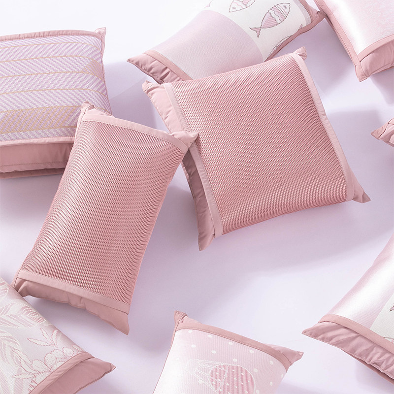 恋豆夏季冰丝抱枕套夏天款凉席靠背垫时尚粉色藤席腰枕垫套不含芯,居家布艺,靠垫/抱枕,淘宝优惠券,粉丝福利购,淘宝优惠卷