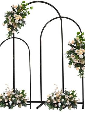 新台款婚庆道具铁艺单管拱形拱门舞景迎宾摆件室外礼UUP装背婚饰