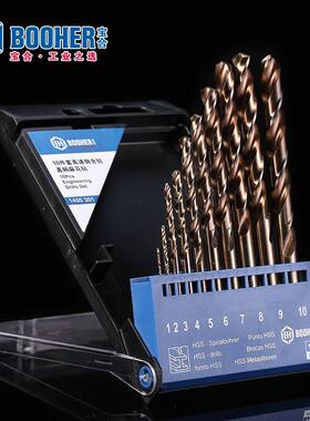 Booher合工具10宝件套高速钢含钴直柄麻花0钻/1-1mWGPBH1400m301