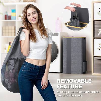 脏亚马逊收竹制洗衣篮可叠大SDL号衣桶家折用脏衣篮脏衣服纳筐带