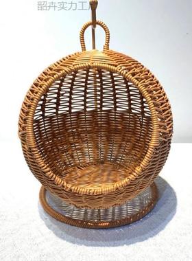 家用高档客厅水窝果盘篮水果厨房果篮沥编水收纳小猫狗窝手THQ工