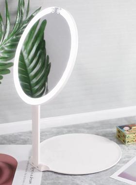 镜轻便携式LED化妆子旅游3色灯光补光桌面JXL镜折叠式形美妆薄圆