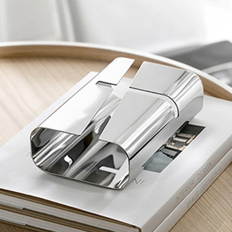 现代轻奢不锈钢家用茶几纸锈巾收纳盒创意不钢抽DEK盒饰摆件纸软