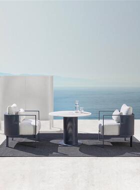 不钢外沙发庭院花园VKE露天家具金铝合防水防晒藤编沙发户椅设锈