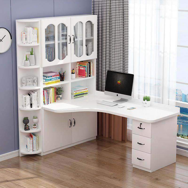书桌书架实木转MNW角合式组电脑书桌柜一体卧室现代简约台学生学,住宅家具,电脑桌,淘宝优惠券,粉丝福利购,淘宝优惠卷