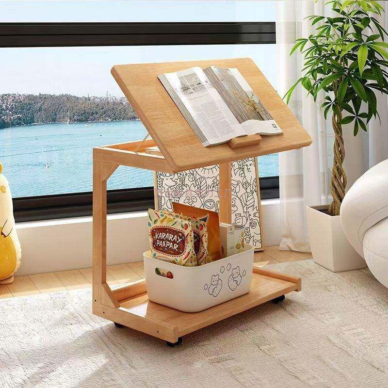 轮可移动边几小桌子实木沙旁边带发OCT小茶几卧柜室床边简约床头