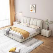 式 布艺床现欧代简约1.5米奢实木主QLT卧1.8米单双户人储物小轻型