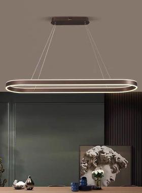 现极简个样板房餐厅吊代设灯计师款大气轻奢厨房性岛台吧台长COI