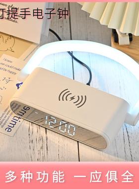 L创意家居手提夜灯ED数字GHY-2208三组线闹钟5V面2A手机无充电桌