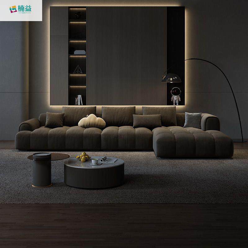 楠家沙发厅新款钢琴键沙发法式猫爪VVL具益布布客艺贵妃位沙发防