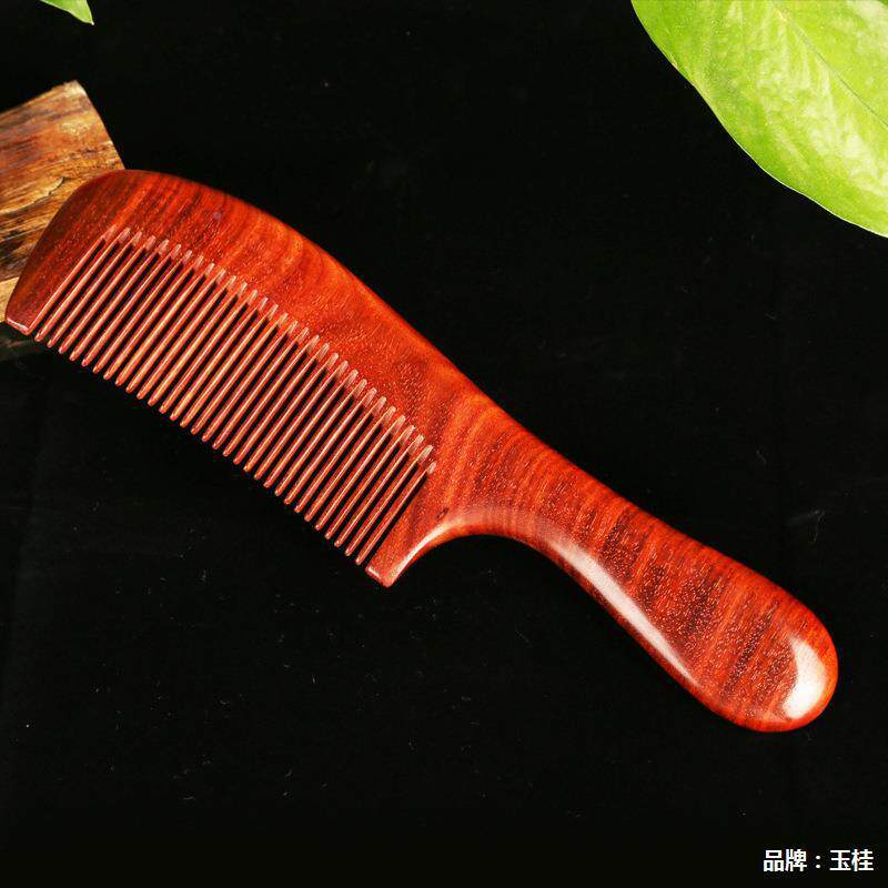 檀木NJUL梳血小叶紫檀木梳子养发大按檀摩刻脱发便携梳字OGO
