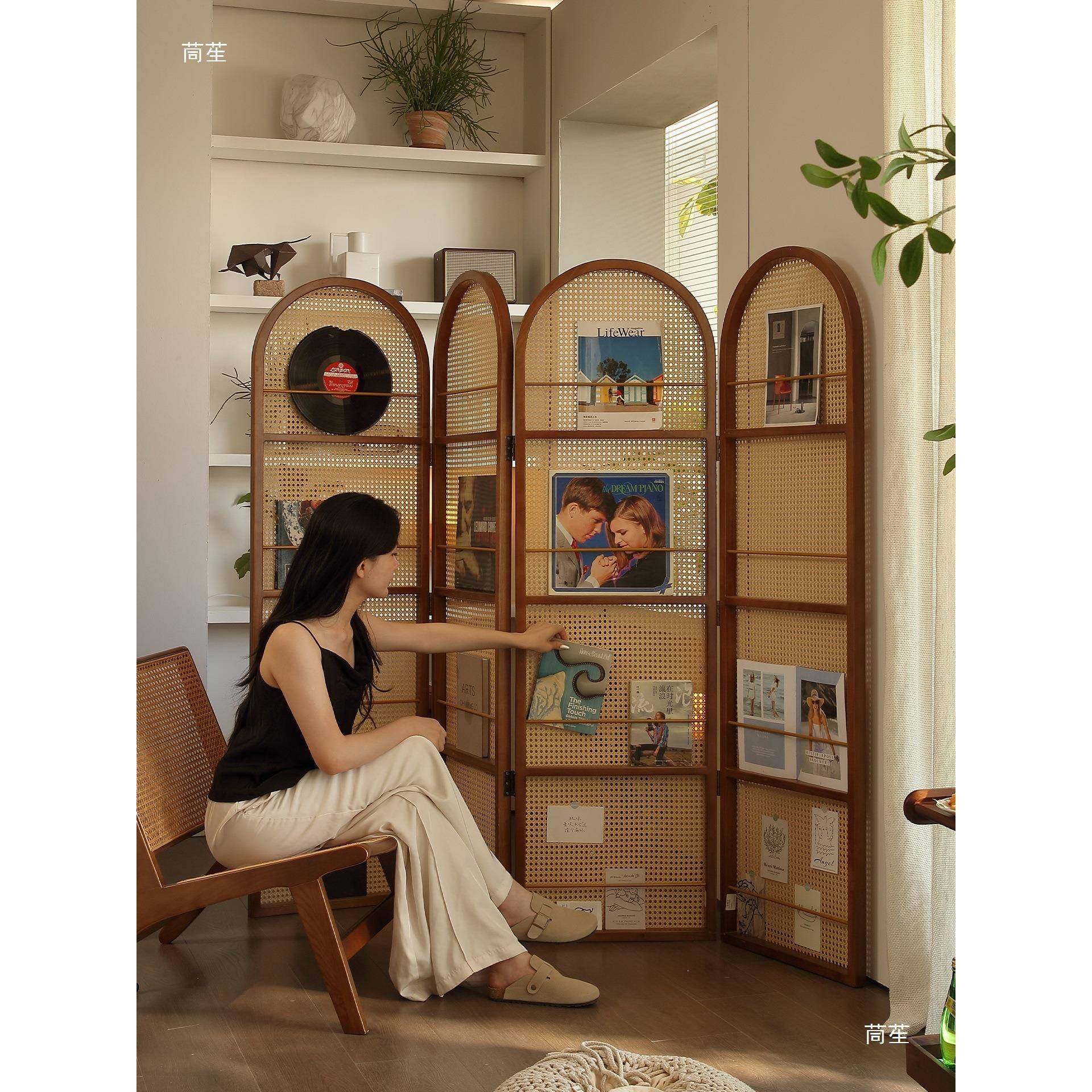 中古藤编屏风隔软折叠厅入户玄式关JQR遮客挡断实木复法移动置物,鲜花速递/花卉仿真/绿植园艺,其它园艺用品,淘宝优惠券,粉丝福利购,淘宝优惠卷