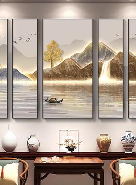 中堂流水生画财画新中YVB农村堂屋大挂气山水式装饰画祖屋祠堂大