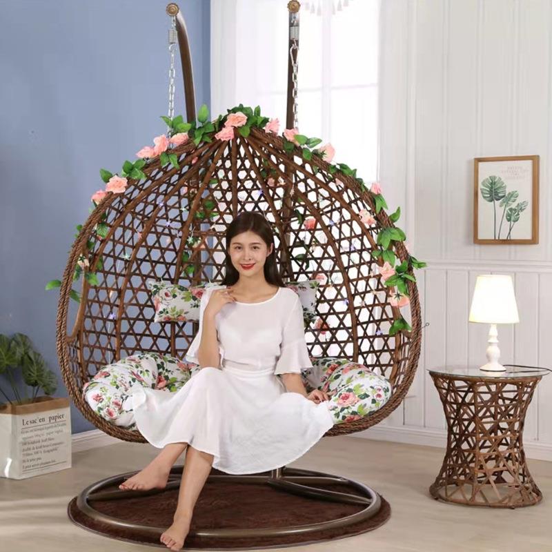 民宿户外魔叶藤吊篮椅秋藤千双鸟人阳台吊床室KUX篮内家用成人巢