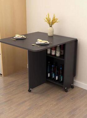 折叠餐桌家用户型可小移动带轮可OGE桌伸缩长方形易多简功能吃饭