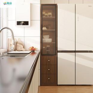 厨房储物墙柜餐边柜客VYY面厅收纳柜楠益靠边柜侧抽拉柜置窄夹缝