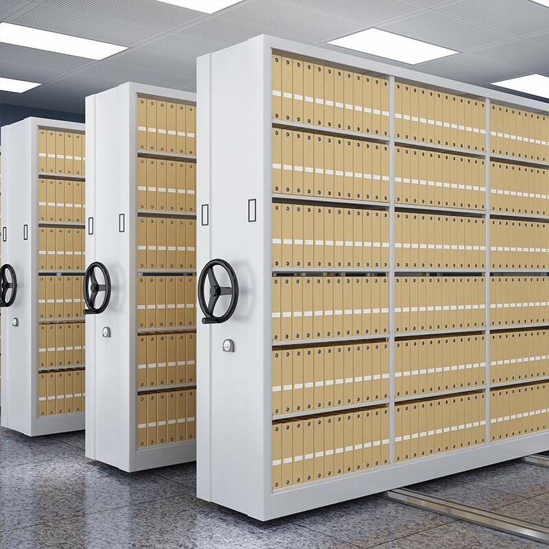 南架宁市智能密集档案室资集料钢电制动密柜手摇式轨道移GXSC-001