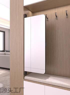 全衣柜镜子内FKJ装推拉镜衣橱平旋开穿衣镜内置转隐门藏折叠伸缩