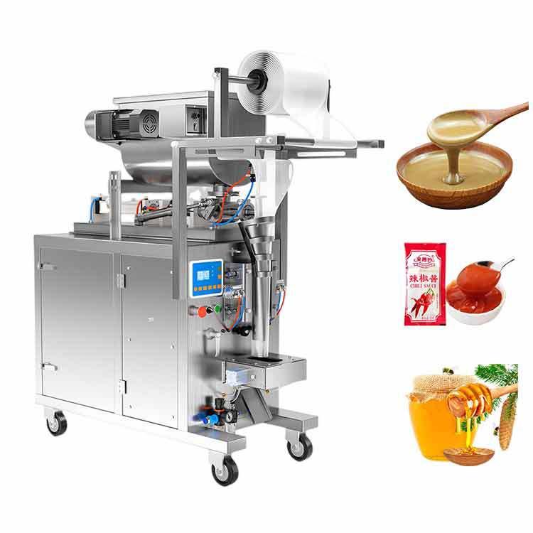 新款智能全自动灌装机芝麻酱凉皮调料水定量封口液体膏体包装机
