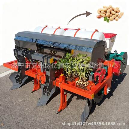 山东热销花生起垄精播机四轮车带起垄施肥精播两垄四行花生播种机