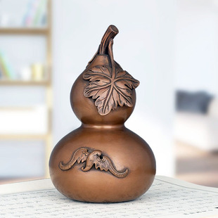 紫铜小葫芦摆件福禄铜葫芦福从天降家居客厅酒柜卧室床头柜装饰品