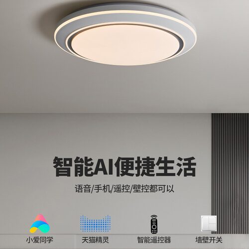 全光谱护眼主卧室灯现代简约大气家用轻奢创意北欧极简led吸顶灯
