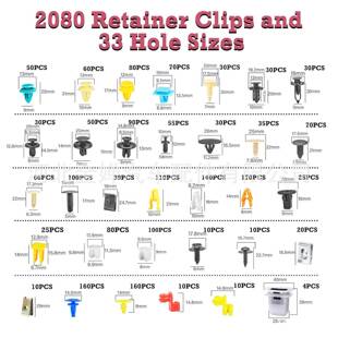 202080pcs80PCS盒保装卡汽固定紧固件套扣车件险杠挡泥板铆钉卡扣