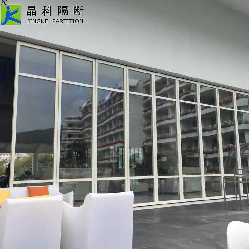 广东包带装安玻璃活动断办公室防火隔音隔658085铝合金边框门玻璃