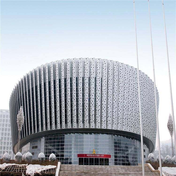 室内吊顶墙面仿木规纹铝板外墙单不则冲孔437铝单板色颜任意