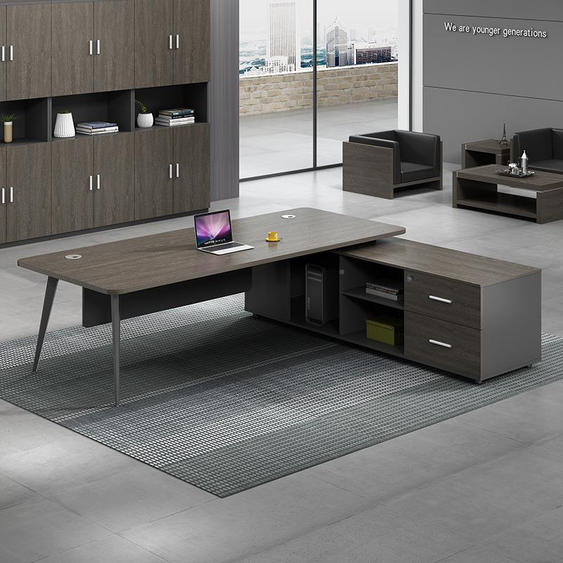 公室办公板桌总裁桌大班台简约JLZ-21-6现代主管经理老办桌公桌椅