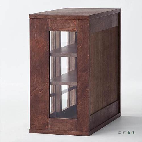 实木复古茶柜纳柜茶具展示柜储物XIS柜透明柜桌防面尘书柜碗收餐