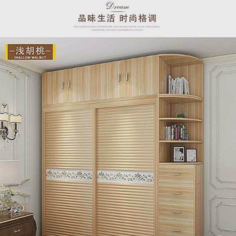 推拉移衣柜安装门VXV松包木推拉门简约移门一衣橱实木可订作件代