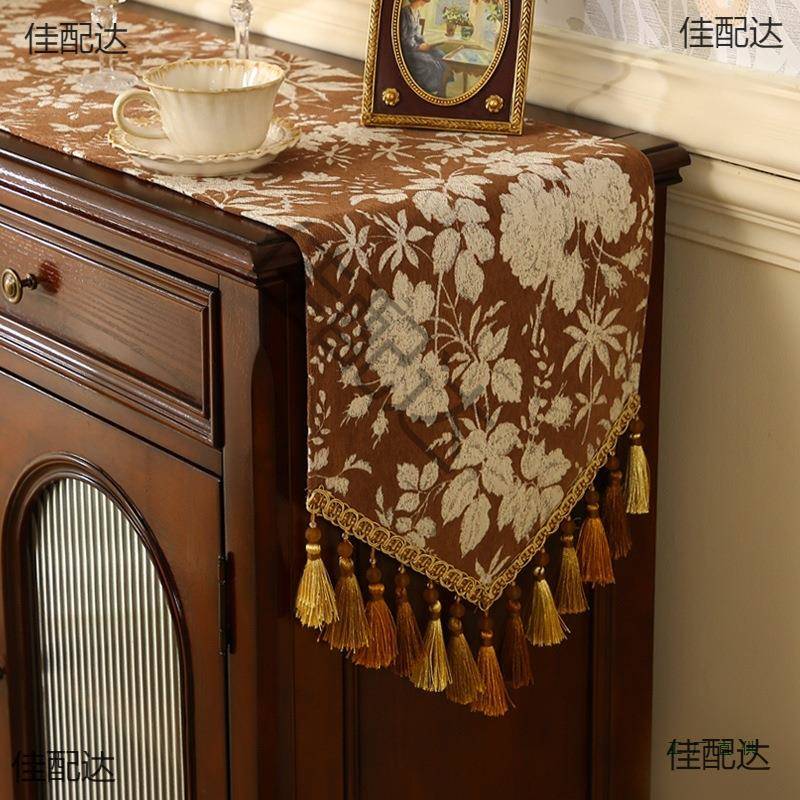 美式复古桌法IDI式感茶几旗盖布中古旗风斗柜柜电视餐布桌长条