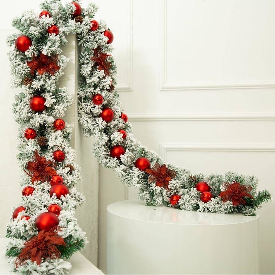 圣诞绒节头饰品白色装植藤条酒店商场门前台挂件2.7米藤660条套餐