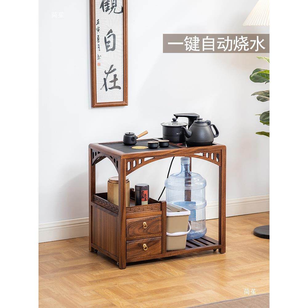 胡桃木移动家茶车木泡KOW茶桌用小茶台水壶一体茶海实新中式茶边