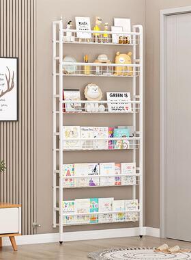 多上墙省空间层夹门XKP缝柜门后儿童绘本架书本落壁挂地收纳柜