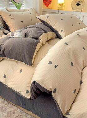 类母婴级小清新小竺棉四件水三洗棉床单被床笠XZXZ2255学生宿套舍