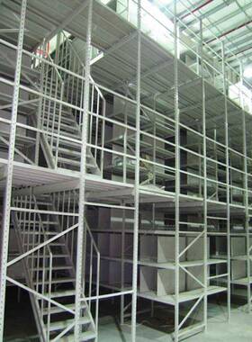 搭建楼平台仓结详情请联储库房库免焊接重型双阁仓层钢构承重二层