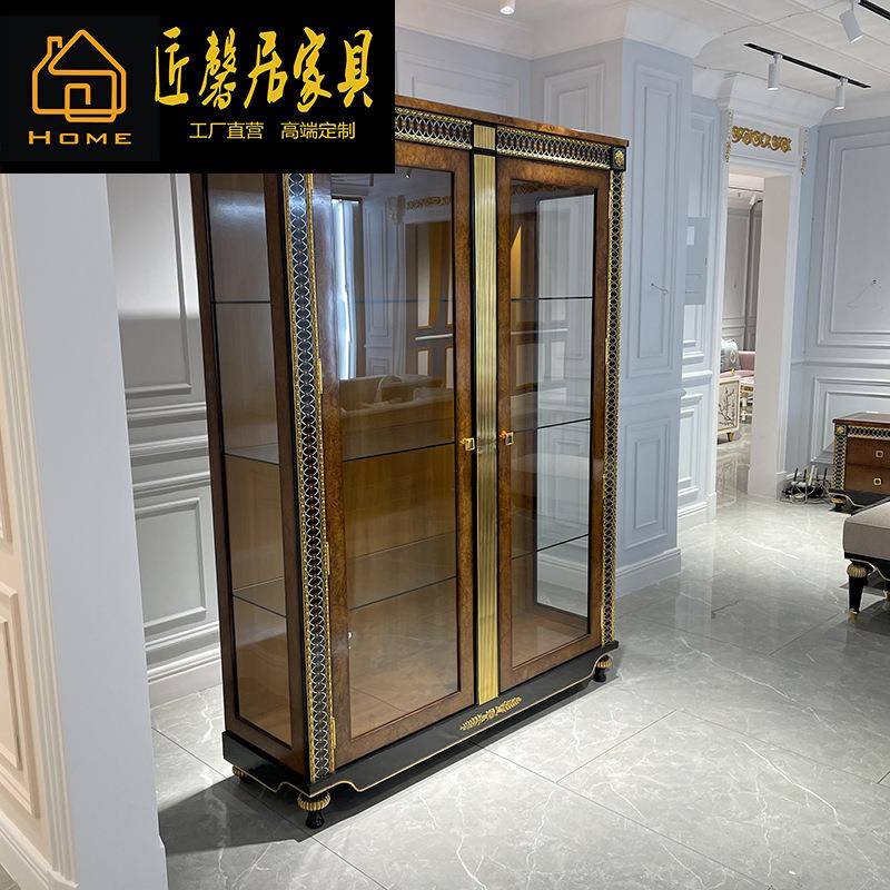 用亚历山大家陈列酒柜FZA柜别墅双门展柜实木装饰欧示式书柜储物
