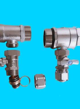 地暖一全路分水器DN25DN31寸1.加2寸大体铜1路加路活接头地暖一管