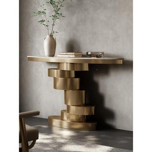 意入户玄关柜烤简约别式 饰柜奢岩板大理EMS石 墅餐边轻柜高端漆装