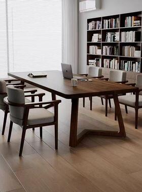 南美胡AFF桃一木去客厅化大书桌茶桌体长办公学桌椅实木长条大板
