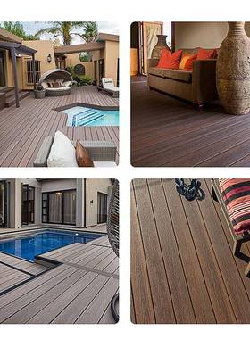 外木塑地板压花拼室接二阳代共挤栈地板庭院PFX户外露台道台塑木